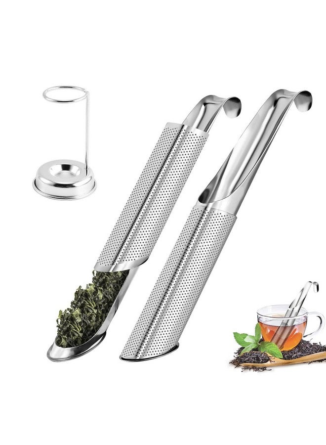 BendJoy® Tea Strainer Stainless Steel with Storage Holder, Pipe-Shaped Tea Infuser, Tea Filter with Hanging Hook for Loose Tea, Coffee, Spice, and Herbs - Image 1