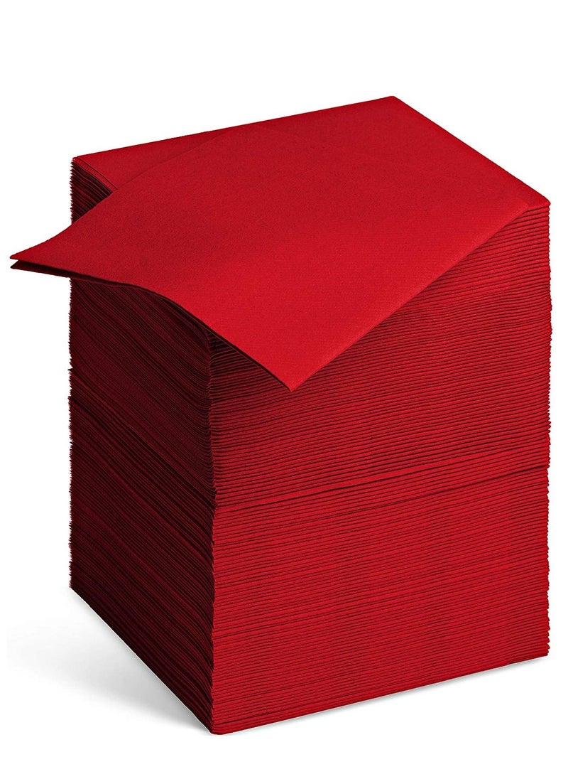 Pack of 50 Eco Friendly Paper Napkin Tissue Red Size 40 x 40 CM