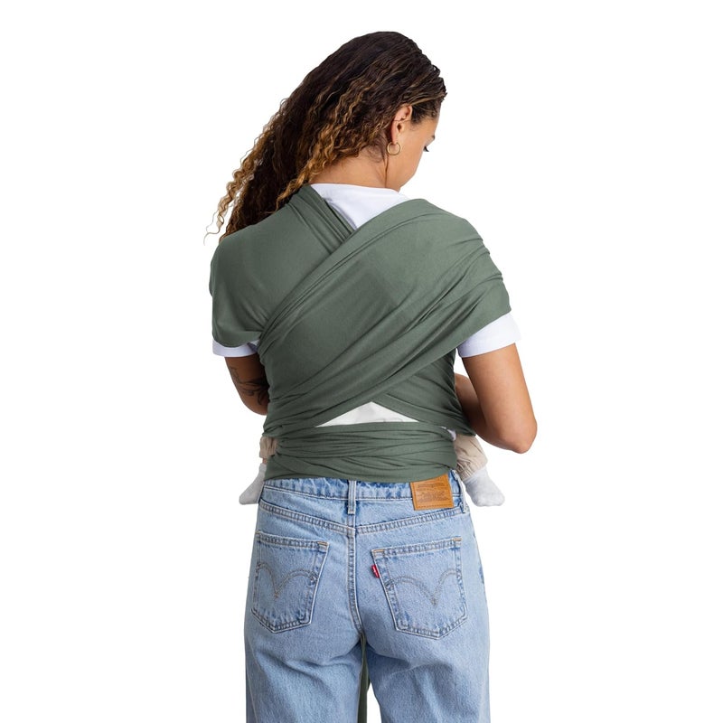 moby Basics Baby Wrap Carrier for Newborns to Toddlers (8-33lbs), Infant Sling Carrier, Lightweight & Hands Free Design, Adjustable for All Body Types (Spring Basil) - Image 2