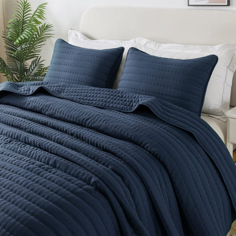 puredown Soft Lightweight Down Blanket with Satin Trim for Bed 100% Cotton  Lazy Gray  King Size (108 ""X90 "") - Image 1