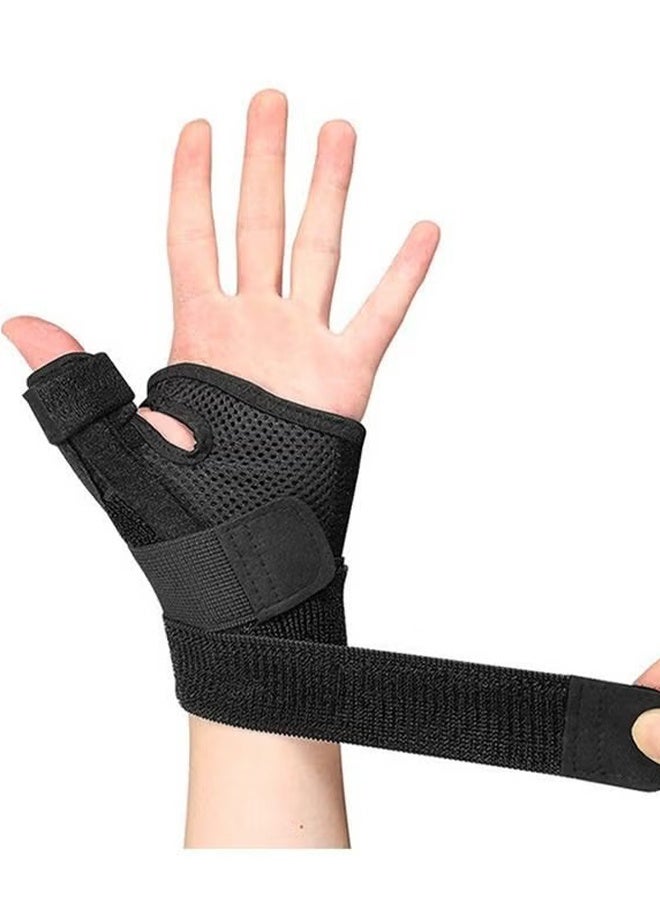 Happy D Thumb Arthritis Brace Wrist Strap, Breathable Thumb Splint Brace Right Left Hand, Joint Thumb Splint for Pain Relief Arthritis Tendonitis Sprains Strains Black - Image 1