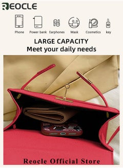 REOCLE Women's Handbags Crossbody Bags Top Handle Satchel with Detachable Strap Luxury Tote Work Bag PU Fashion Designer Handbags Purses  - Image 4