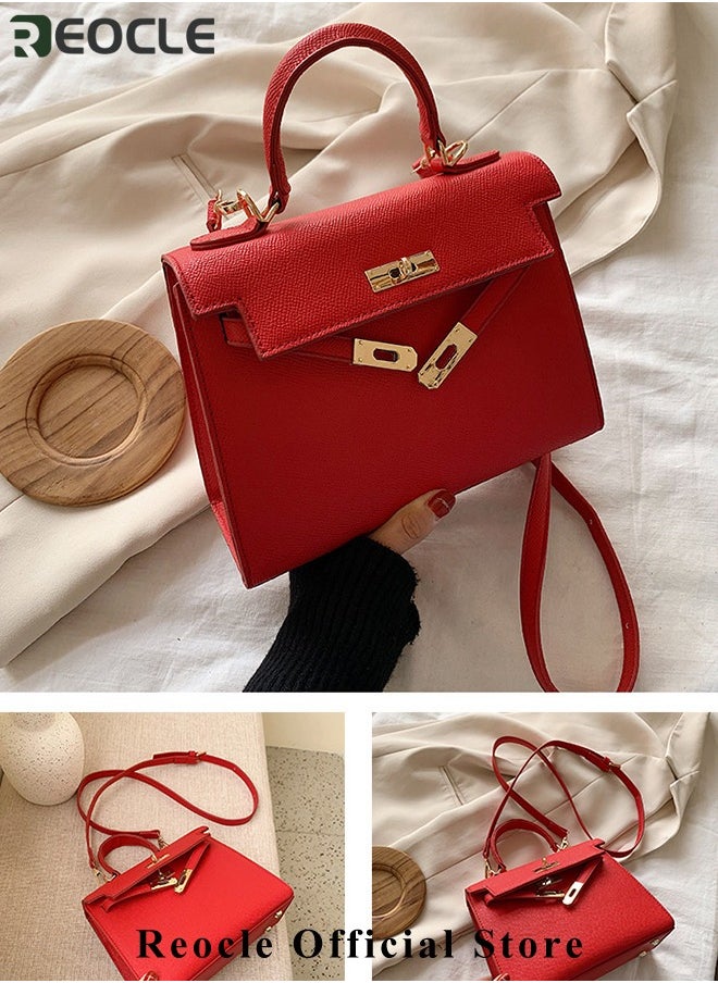 REOCLE Women's Handbags Crossbody Bags Top Handle Satchel with Detachable Strap Luxury Tote Work Bag PU Fashion Designer Handbags Purses  - Image 5