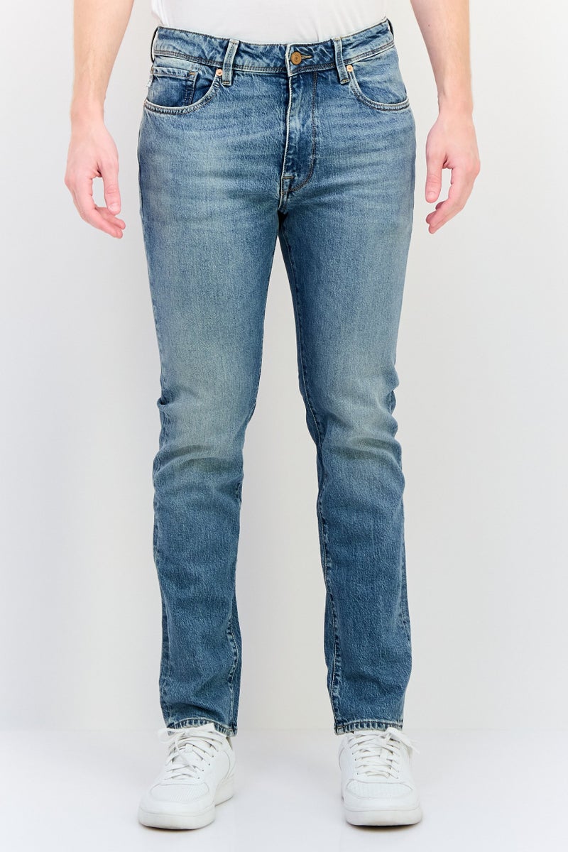 Selected Homme Men Slim Fit Washed Stretchable Denim, Light Blue - Image 1