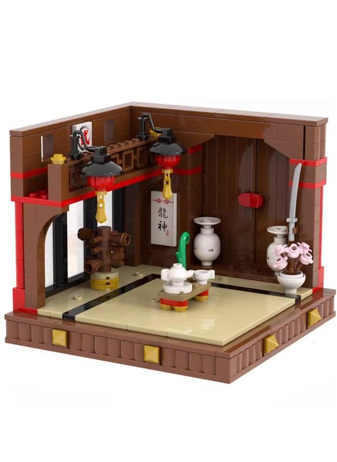 Creative Children's City Family Series Small Particle Puzzle Building Block Toys(Martial Arts Hall 314Pcs)  - Image 1