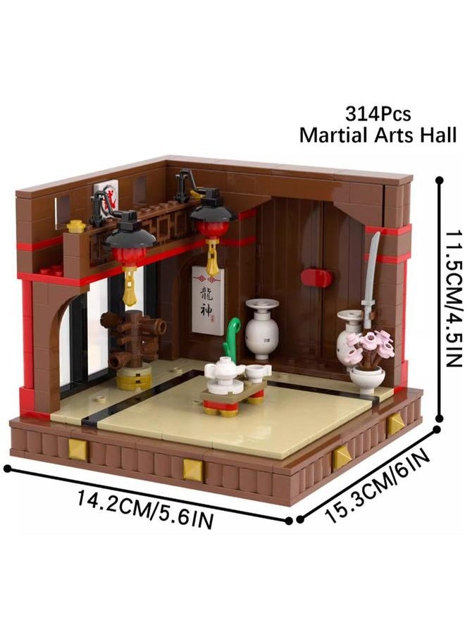 Creative Children's City Family Series Small Particle Puzzle Building Block Toys(Martial Arts Hall 314Pcs)  - Image 2