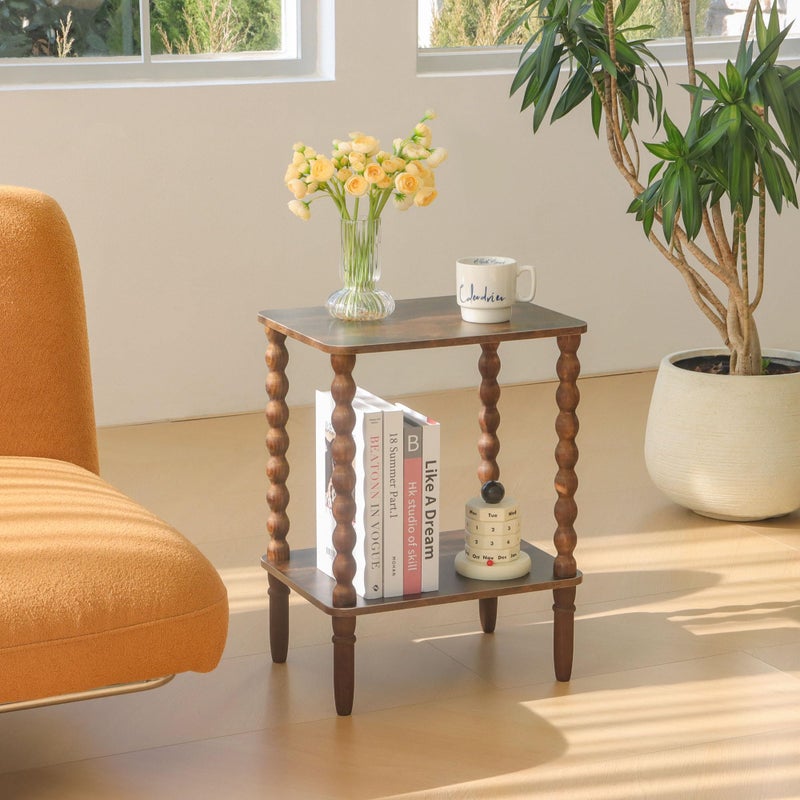Fultyle Side Tables Set of 2, Small End Table with Storage Shelf, Night Stand Set 2 Bedside Tables for Living Room, Bedroom, Office and Small Spaces (Rustic Brown) - Image 4