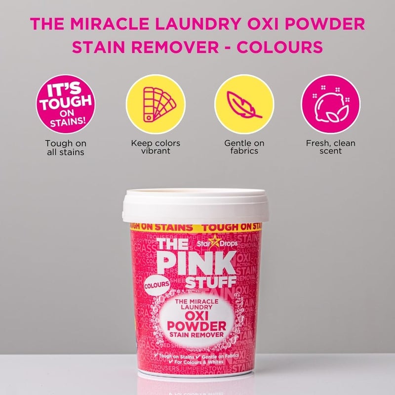 Stardrops The Pink Stuff Miracle Laundry Oxi Powder Stain Remover for Colours, 1kg - Image 3