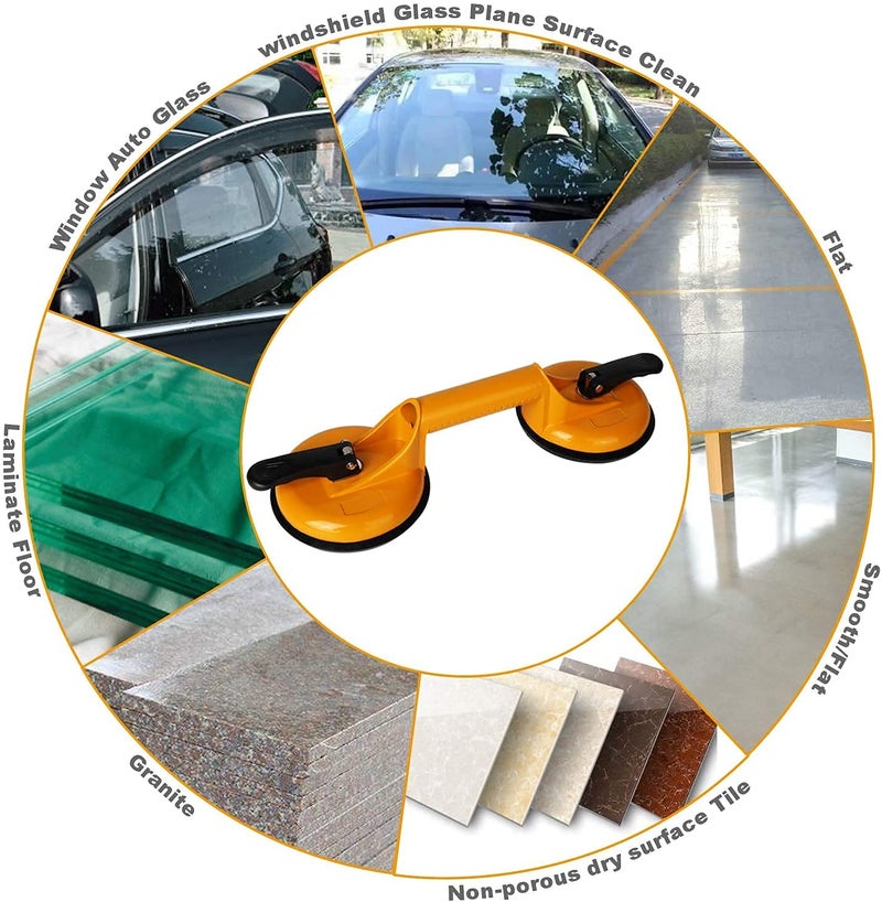 NIKTION Glass Vacuum Suction Cup with Aluminium Handle for for Lifting and Moving Heavy Glass Sheets Body Panels Metal Window Panes Marble 2 Pack - Image 5