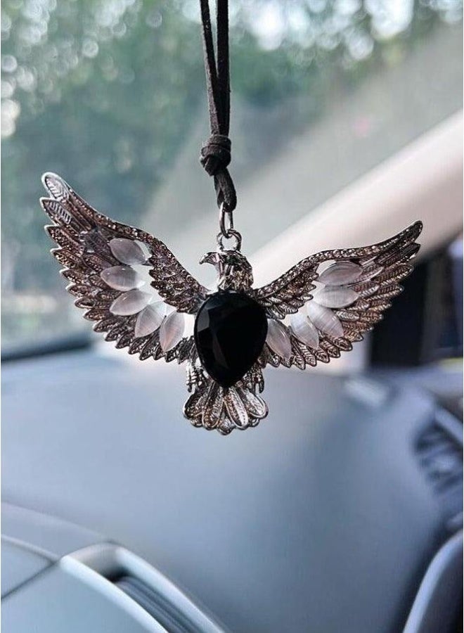 bbdd Car Hanging Ornament – Car Decoration with an Engraved Eagle Design, Made of Metal & Adorned with a Cat's Eye Stone, Perfect for Enhancing Your Car’s Interior Elegance – Length: 11.5 cm - Image 5