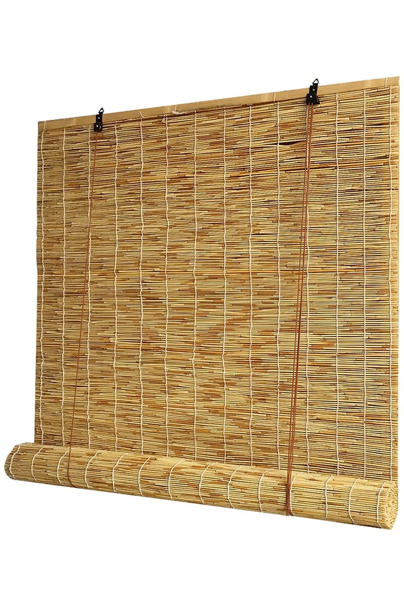 لينجوي ستائر قابلة للطي من الخيزران المتفحم، ستائر قصب داخلية وخارجية للنوافذ - Image 2