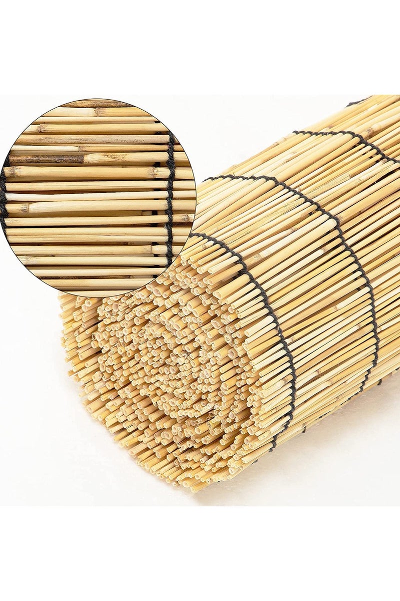 لينجوي ستائر قابلة للطي من الخيزران المتفحم، ستائر قصب داخلية وخارجية للنوافذ - Image 4