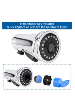 Excefore Kitchen Tap Spray Head Replacement, 3 Function Kitchen Sink Spray Nozzle with 9 Adapters, Pull Out Spray Head for Kitchen Faucet, Compatible with Most Faucets (G1/2)  - Image 5