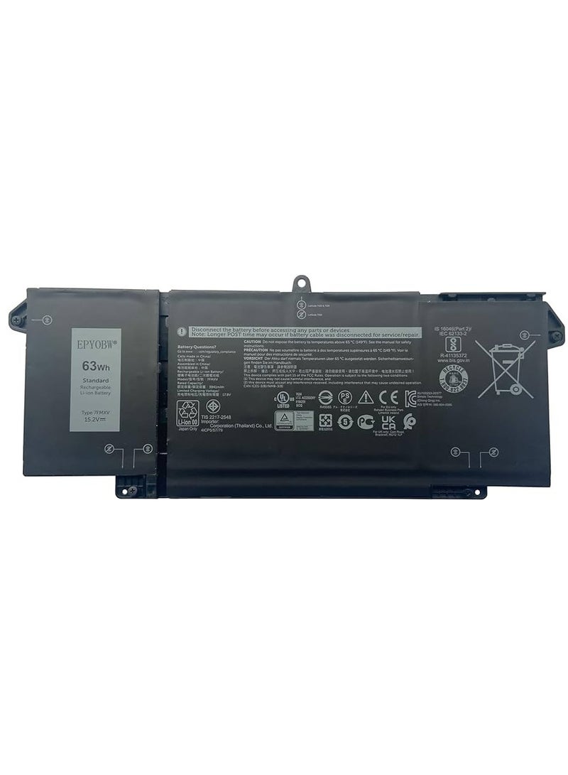 7FMXV Laptop Battery 63Wh Compatible with Dell Latitude 5320 7320 7420 7520 / Latitude 5320 2-in-1 / Latitude 7320 2-in-1 / Latitude 7420 2-in-1 Series 0TN2GY TN2GY 9JM71 4M1JN 1PP63 HDGJ8 - Image 1