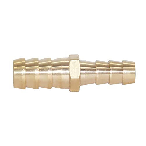 Joywayus 3/8" to 1/2" Reducer ID Hose Barb Splicer, Hex Union Fitting Intersection/Split Brass Water/Fuel/Air - Image 2