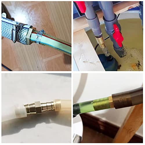 Joywayus 3/8" to 1/2" Reducer ID Hose Barb Splicer, Hex Union Fitting Intersection/Split Brass Water/Fuel/Air - Image 4