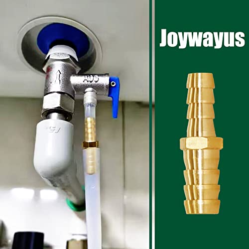 Joywayus 3/8" to 1/2" Reducer ID Hose Barb Splicer, Hex Union Fitting Intersection/Split Brass Water/Fuel/Air - Image 3