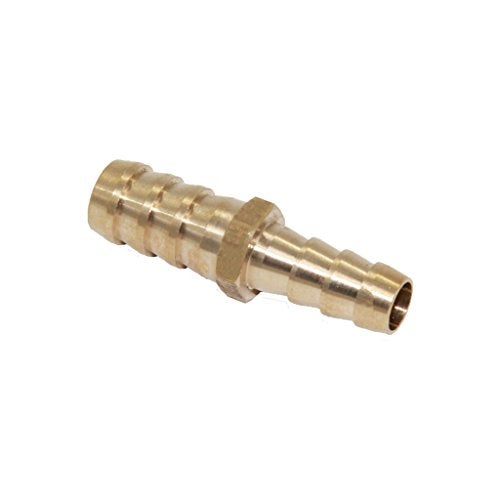 Joywayus 3/8" to 1/2" Reducer ID Hose Barb Splicer, Hex Union Fitting Intersection/Split Brass Water/Fuel/Air - Image 1