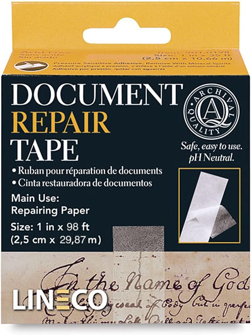 Lineco Archival Document Repair Tape - 1 Inch Wide x 98 Feet Long - Image 1