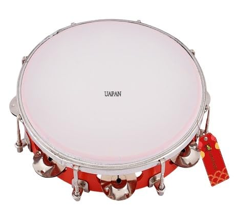 UAPAN Dafli Musical Instrument I Dafli/Tambourine I 7inch Hand Percussion Musical Instrument I Red color I small Tambourine - Image 3