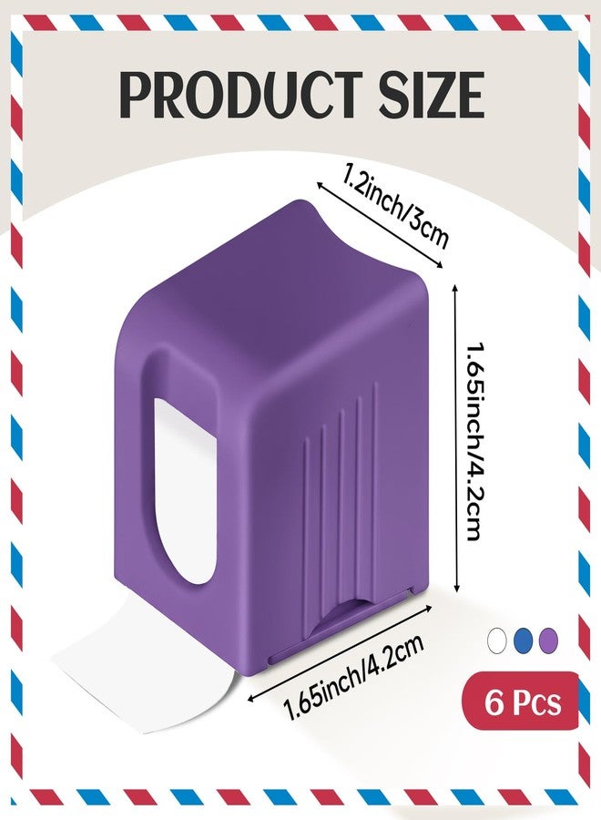 Maitys 6 Pcs Stamp Roll Dispenser Postage Stamp Dispenser Holder for Roll of 100 Organizer Lightweight Plastic for Mailing Desk Table Home and Office Supplies (Multicolor) - Image 3