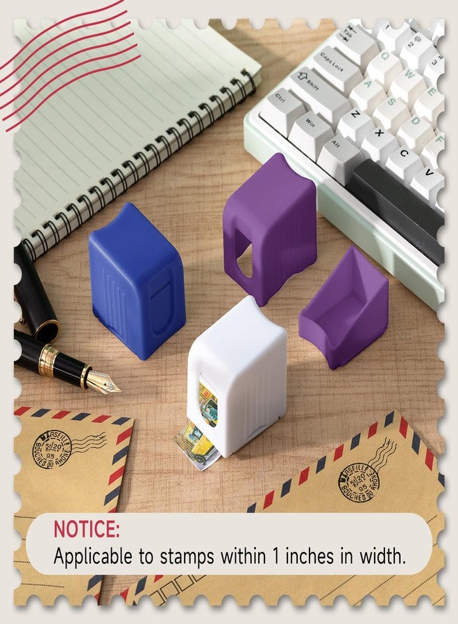 Maitys 6 Pcs Stamp Roll Dispenser Postage Stamp Dispenser Holder for Roll of 100 Organizer Lightweight Plastic for Mailing Desk Table Home and Office Supplies (Multicolor) - Image 2
