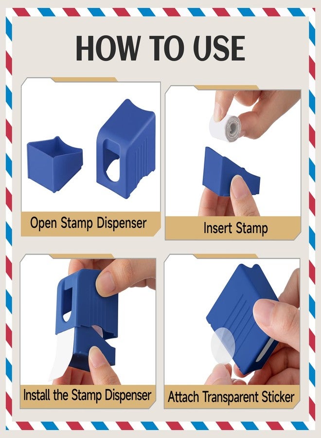 Maitys 6 Pcs Stamp Roll Dispenser Postage Stamp Dispenser Holder for Roll of 100 Organizer Lightweight Plastic for Mailing Desk Table Home and Office Supplies (Multicolor) - Image 5