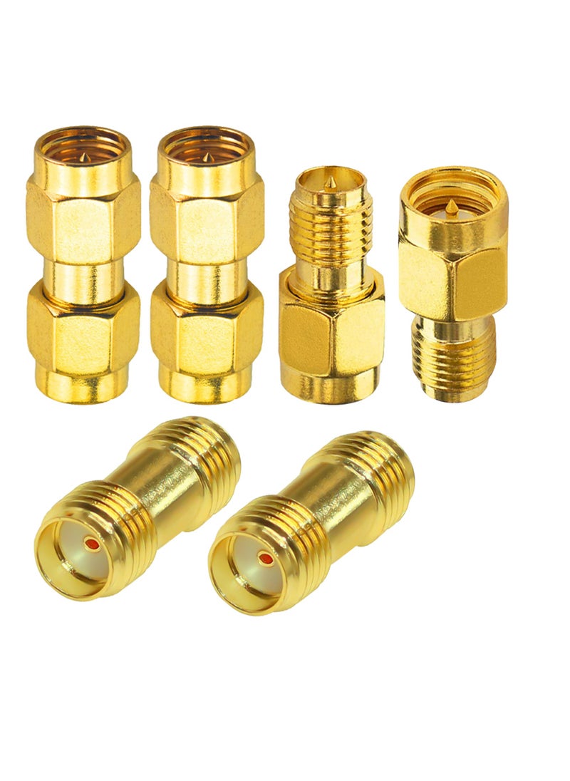 SUNSAR 6 Pcs SMA Female to RP-SMA Male Jack Adapter SMA Male Plug to SMA Female Connector Coaxial Coax Adapter  - Image 1