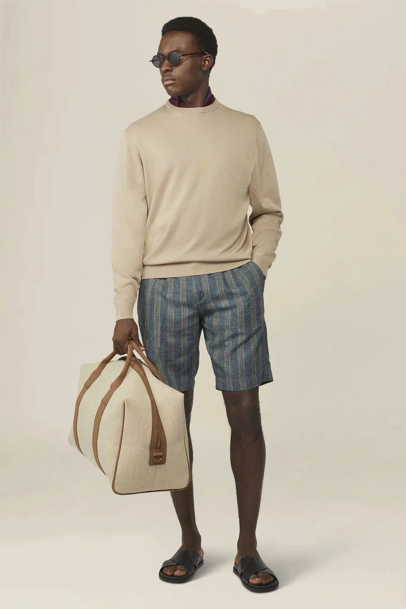 Doppelganger Men's crew neck jumper in 100% cotton - Sand