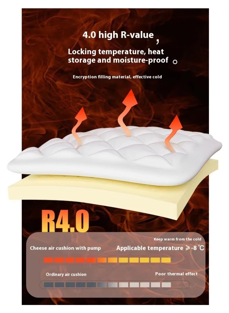 BlueFire MountainHiker Ultra-Compact Self-Inflating Camping Mattress with Built-in Pump | 10cm Thick High-Elastic Sponge & Egg-Crate Design for Supreme Comfort | 40-Second Fast Inflation & 50% Smaller Storage | All-Season R-Value 4.0 Insulated Sleeping Pad for Backpacking, Hiking & Outdoor Adventures - Image 5