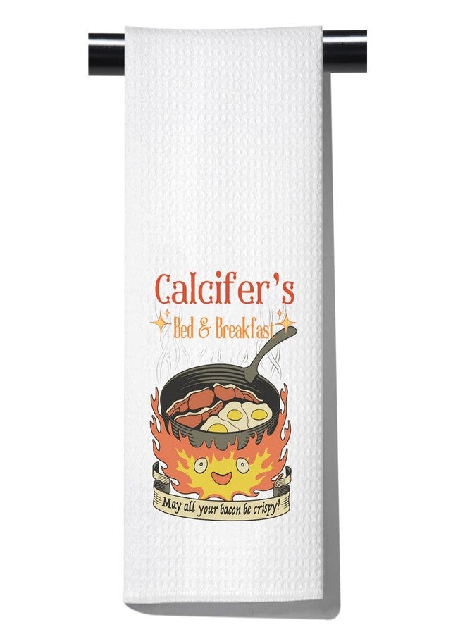 POFULL Anime Inspired Calcifer Lover Gift - Housewarming Calcifer's Bed & Breakfast Kitchen Towel - Image 1