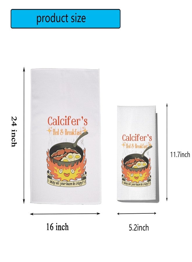 POFULL Anime Inspired Calcifer Lover Gift - Housewarming Calcifer's Bed & Breakfast Kitchen Towel - Image 2