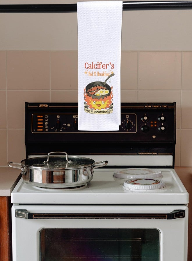 POFULL Anime Inspired Calcifer Lover Gift - Housewarming Calcifer's Bed & Breakfast Kitchen Towel - Image 5