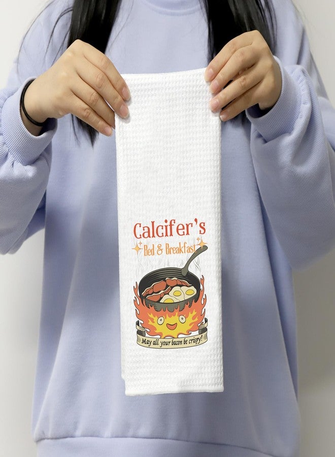POFULL Anime Inspired Calcifer Lover Gift - Housewarming Calcifer's Bed & Breakfast Kitchen Towel - Image 4