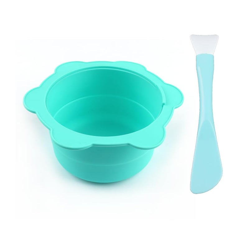 Replacement Pot Set for Wax Warmer Removable Silicone Waxing Facial Mask Mixing Bowl and Nonstick Spatulas Home Hair Removal Sticks Reusable Wax Heater Machine Accessory Green
