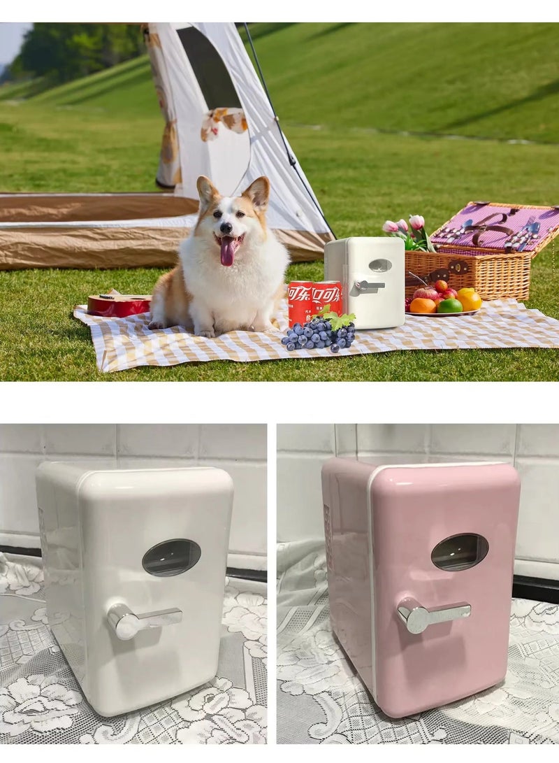 ET-LIFE Mini Fridge, 4L Refrigerator, Compact and Portable Cold Room, Low Noise Refrigerator, Cool & Heat Car Travel Storage, Makeup Skincare Fridge (White) - Image 2