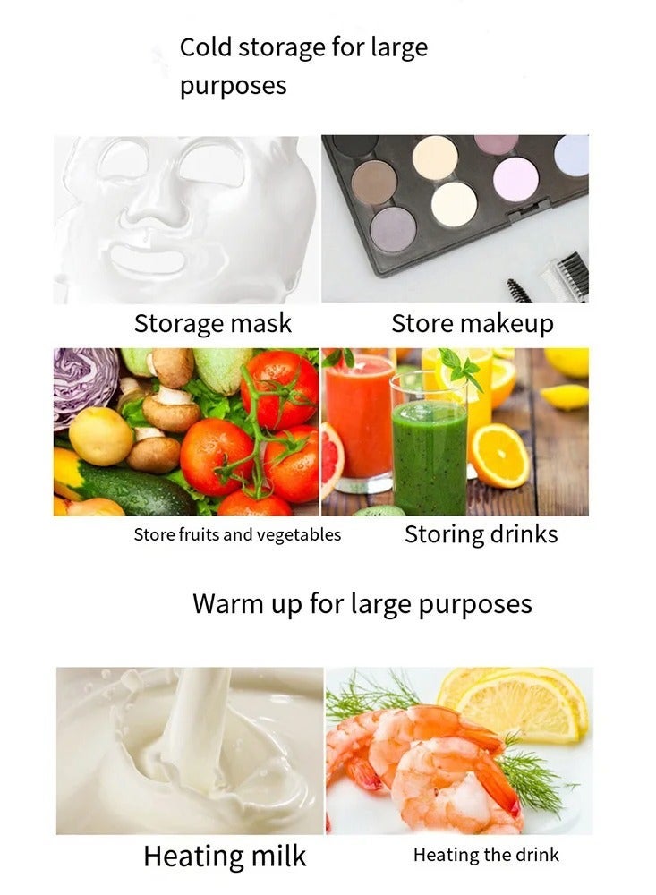 ET-LIFE Mini Fridge, 4L Refrigerator, Compact and Portable Cold Room, Low Noise Refrigerator, Cool & Heat Car Travel Storage, Makeup Skincare Fridge (White) - Image 5