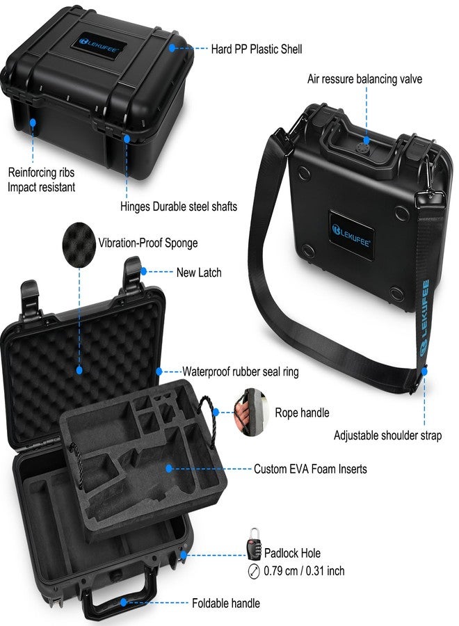 Lekufee Portable Waterproof Hard Case for DJI Osmo Mobile 8, Osmo Mobile 7P / 7, Gimbal Stabilizer, DJI Mic 3/2 / Mic Mini & More Accessories(Case Only) - Image 3