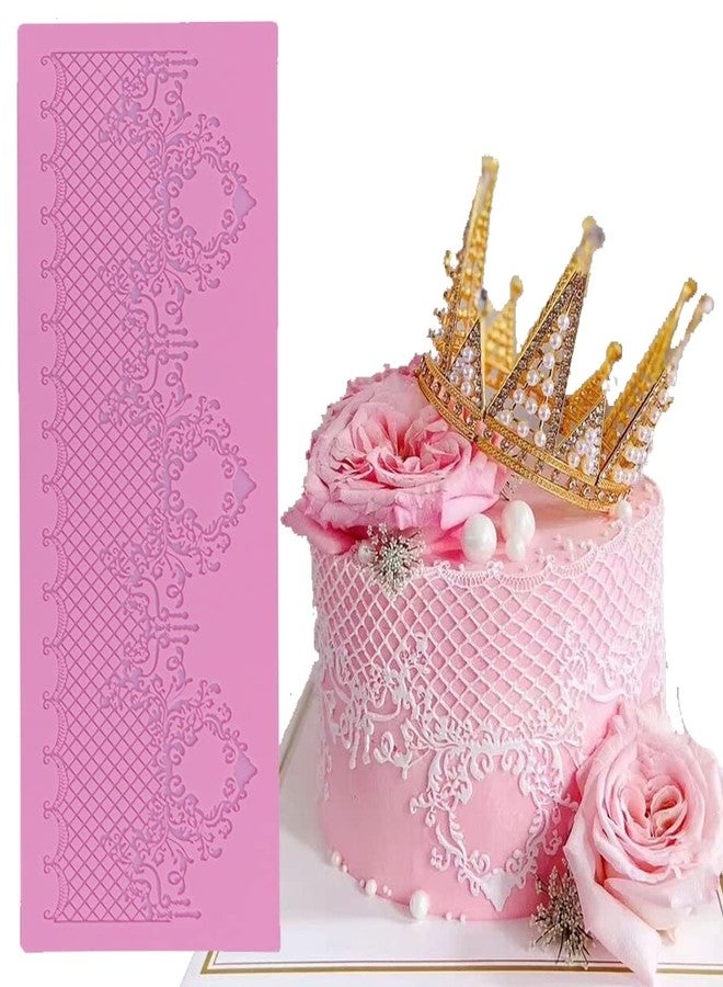 Anyana sugar edible wedding heart Novelty Alcazar lace cake silicone Embossing Mat Texture fondant impression lace mat decorating mold gum paste cupcake topper icing candy imprint baking moulds craft - Image 1