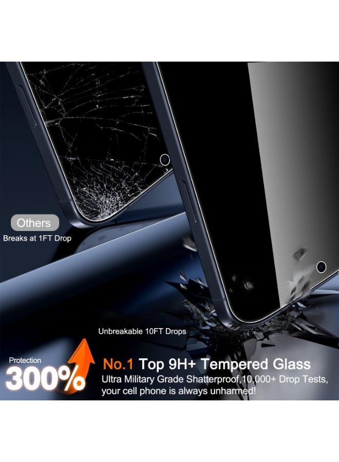 SYOSI Privacy Screen Protector for iPhone 17 Pro, Anti Spy Tempered Glass with Case Friendly Fit, 3 Pack Camera Lens Protector and Mounting Frame, Durable Scratch Resistant Accessories - Image 4