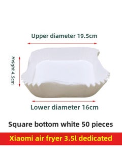 Millet Home Air Fryer Paper Special Square Food Grade Household Wash-free Pot. Small Size Non-stick Oil-absorbing Paper-Specifications:◆◇White Square Fryer Paper For 50 Xiaomi 3.5l Fryers◆◇