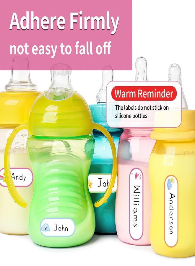MOWPOG 480 Pcs Labels for Kids Stuff Daycare, Waterproof Baby Name Label, Washable Bottle Labels, Reusable Self-Adhesive Tag Stickers for School Essentials, Self-Laminating Write-on (Weather) - Image 5