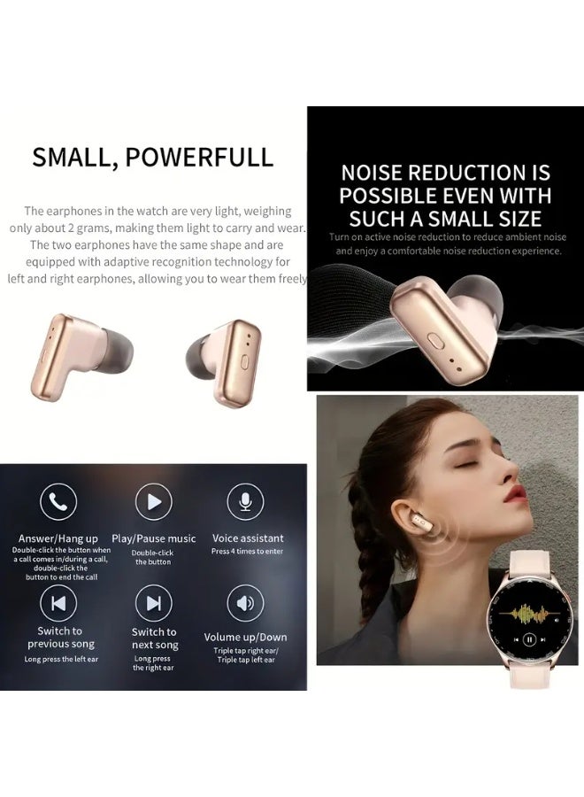 Smartwatch with Earbuds - 2 in 1 Bluetooth Smartwatch 1.39 HD IPS Screen Smartwatch Fitness Tracker Long Time Standby Women Sports Smart Watch (Pink) - Image 5