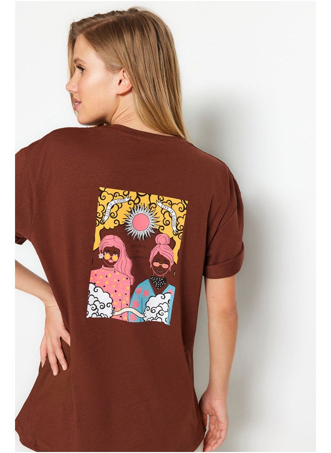 trendyol - T-Shirt - Brown - Oversize - Image 1