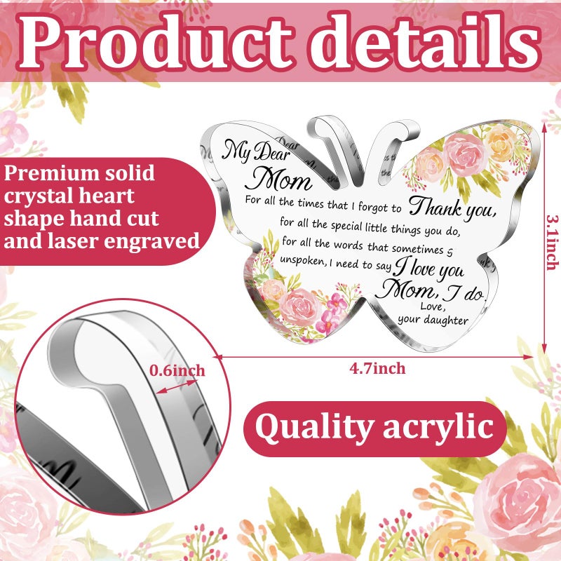 Jetec Mothers Day Gifts for Mom Acrylic Mom Gift Birthday Gift Sign Plaque Presents from Daughter Son Grateful Christmas Valentines Birthday Gifts 5.91 x 5.91 x 0.55 Inches(Lively) - Image 3