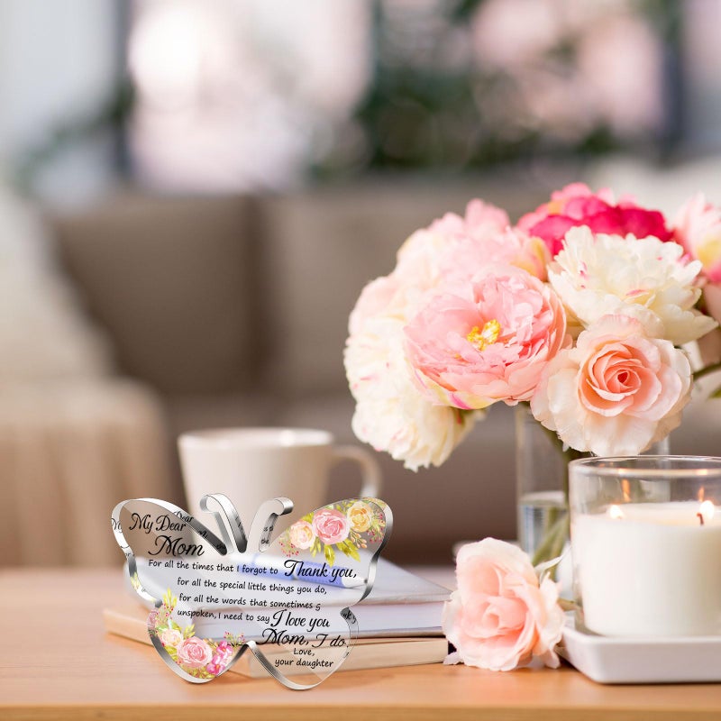 Jetec Mothers Day Gifts for Mom Acrylic Mom Gift Birthday Gift Sign Plaque Presents from Daughter Son Grateful Christmas Valentines Birthday Gifts 5.91 x 5.91 x 0.55 Inches(Lively) - Image 5