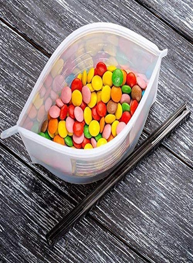 Ivar Silicone Reusable Storage Container Preservation Leakproof Zip Lock Bag for Food, Snack, Vegetable, Meat for Fridge and Microwave (2Pcs, 1L) Multicolour - Image 2