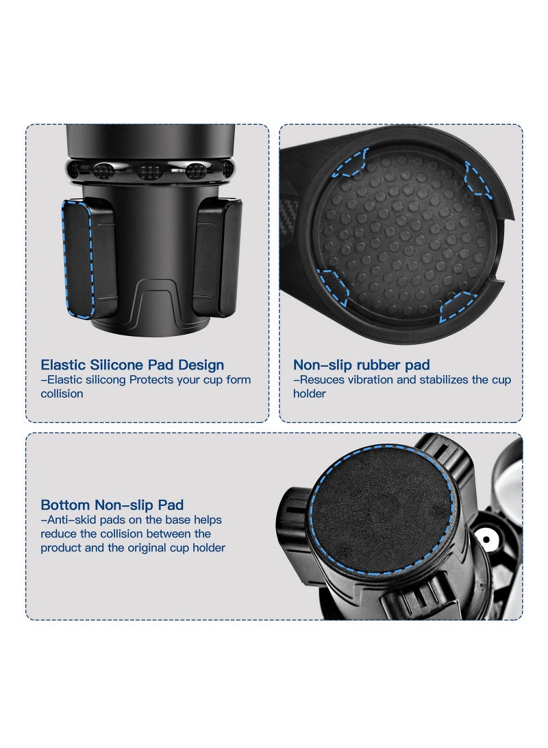 Car Cup Holder Expander Tray - 360-Degree Rotating Dinner Plate with Adjustable Base for Drinks, Coffee, Burgers, and Water Cups. Perfect for On-the-Go Meals! - Image 2