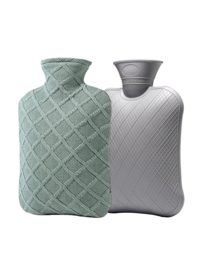 FORICOM Hot Water Bottle–PVC 2.0L Hot Water Bag with Soft Cover, Bpa Free, Odourless, for Pain Relief Ease Aches Cold Hot Therapy(Green) - Image 2