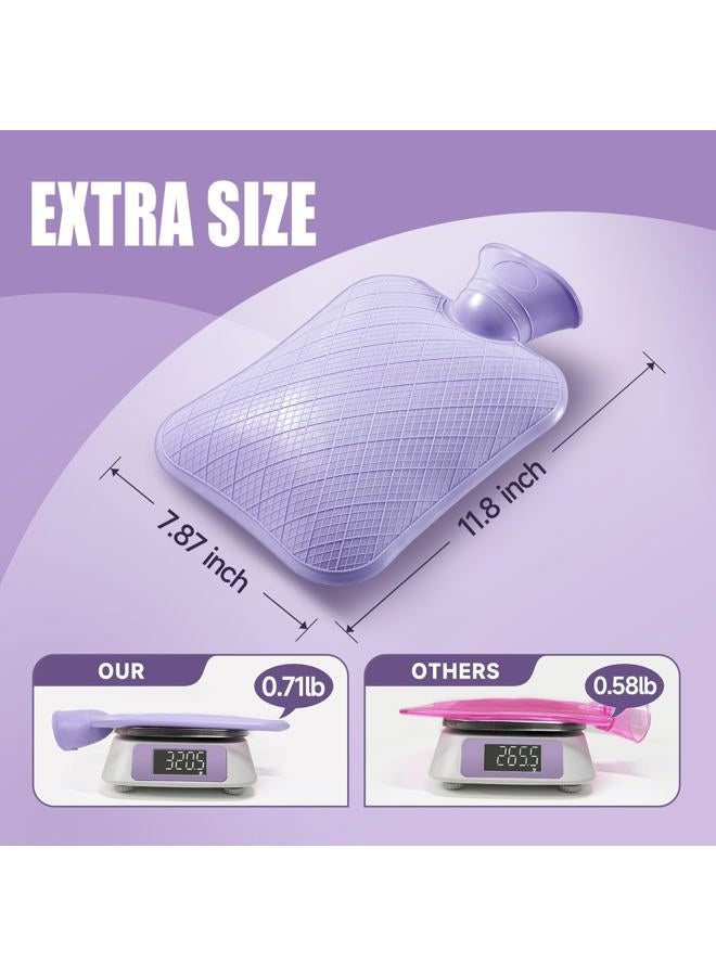 FORICOM Hot Water Bottle–PVC 2.0L Hot Water Bag with Soft Cover, Bpa Free, Odourless, for Pain Relief Ease Aches Cold Hot Therapy(Green) - Image 5